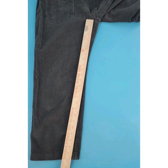 Corduroy Overalls Womens Sz M Crop  Gray Boho Adjustable Straps Pockers Shangyan - Picture 7 of 10